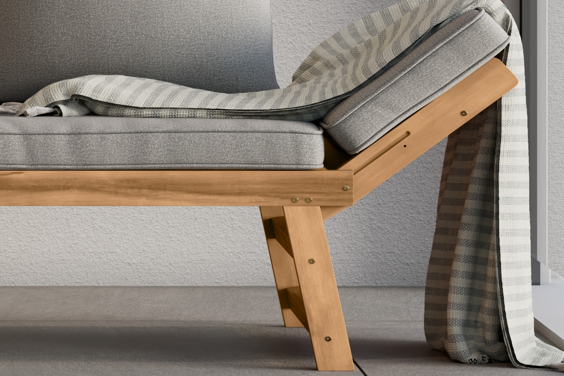 Gartenbank Echtholz Akazie massiv geölt Armteile abklappbar