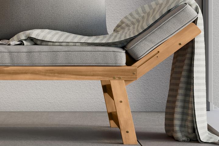 Gartenbank Echtholz Akazie massiv geölt Armteile abklappbar