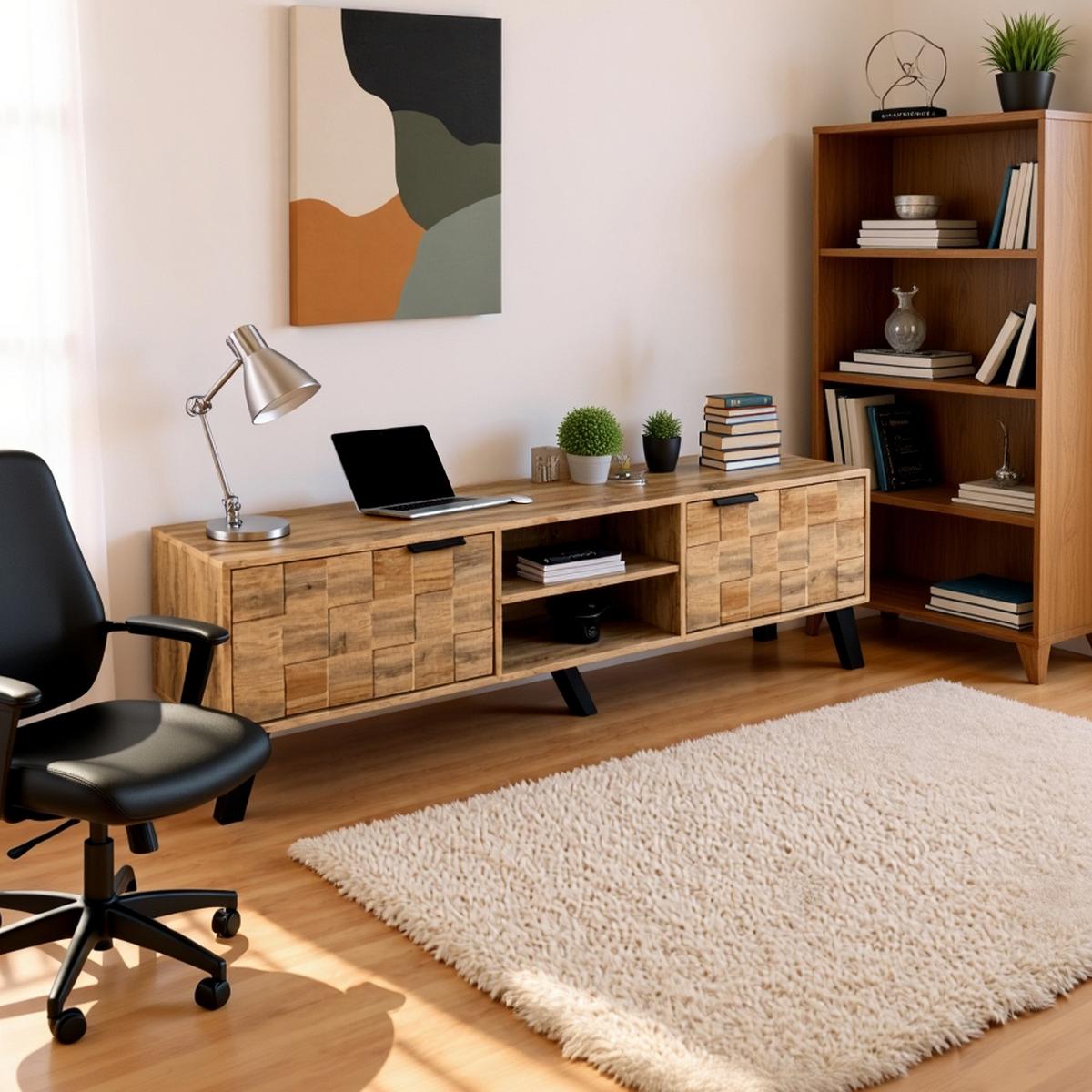 TV-SCHRANK Braun 160/35/45 cm - Weiß, Holzwerkstoff (36/45/161cm) - Urban Meuble