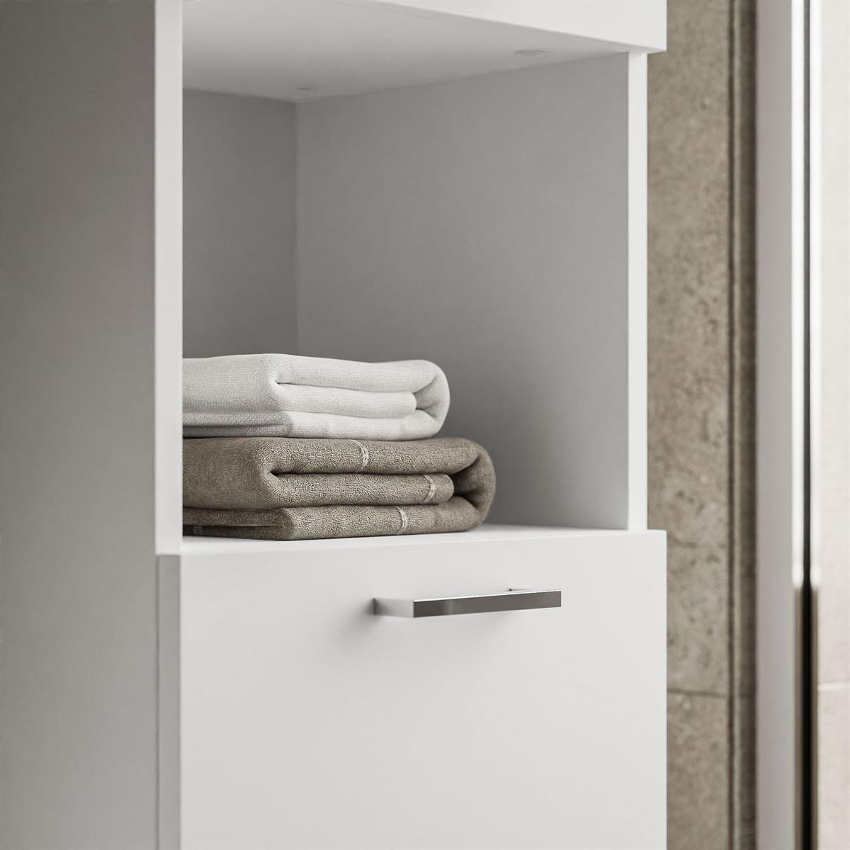 BADMÖBEL-SET LUMIRE Weiß Matt mit Spiegel - Weiß, Holzwerkstoff (80/52/46cm) - Lookway