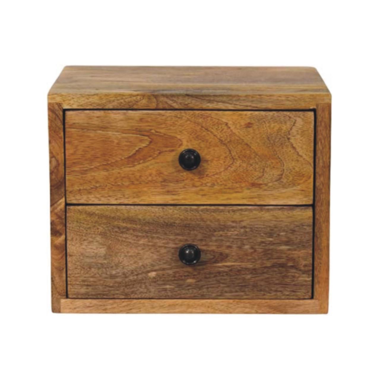 NACHTTISCH mit warmem Eichenoptik-Finish, 2 Schubladen, mangobraun - Braun, Holz (30/24/25cm) - Artisan Furniture