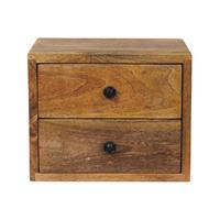 NACHTTISCH mit warmem Eichenoptik-Finish, 2 Schubladen, mangobraun - Braun, Holz (30/24/25cm) - Artisan Furniture