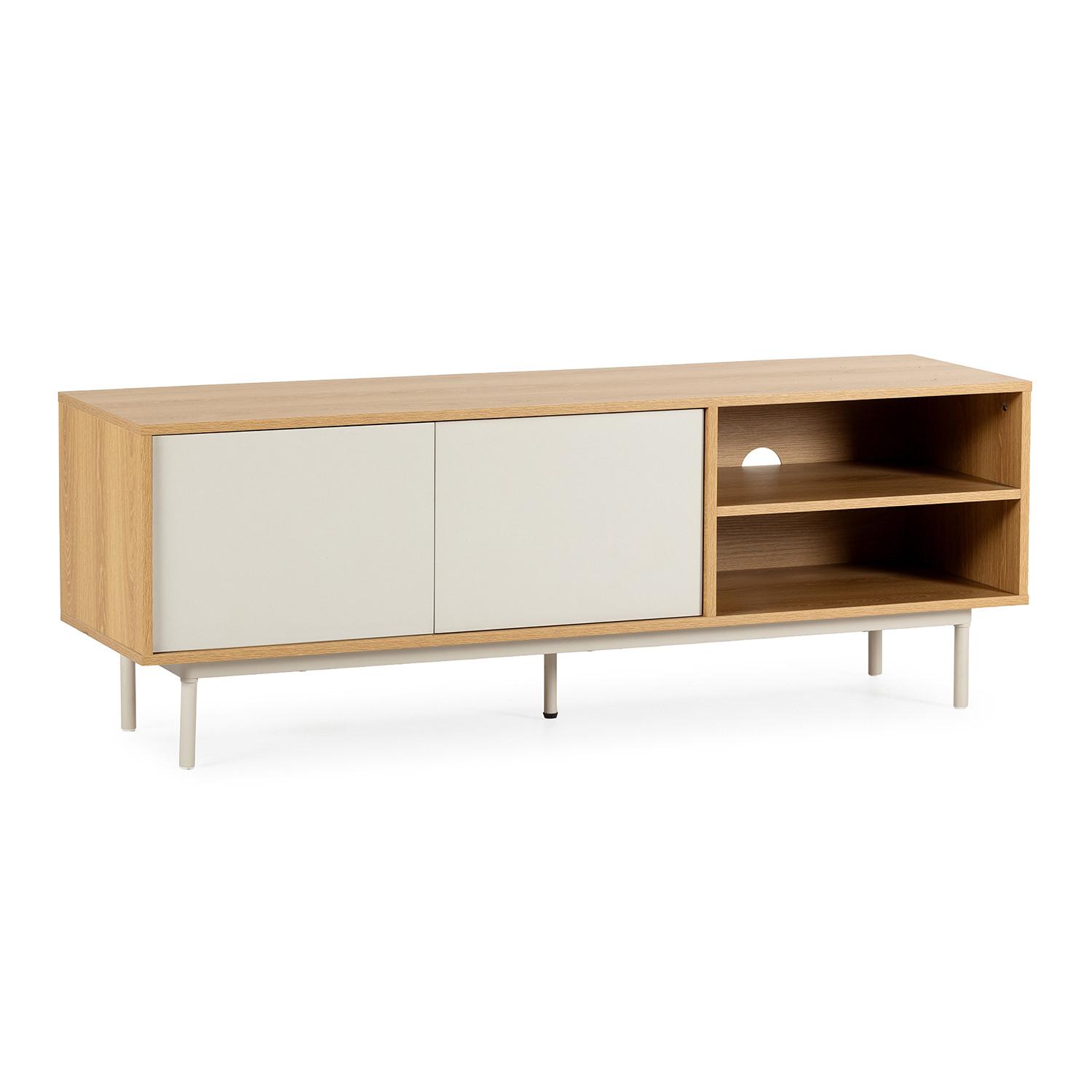 TV-ELEMENT Cuzco 2 türen Eichenfarbe/grau - Grau, Holzwerkstoff (140/50/40cm) - VS Venta-stock