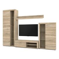 WOHNWAND Spacoro Sonoma Eiche 270/190/41 cm Wohnwand Modern ohne LED - Sonoma Eiche, Holzwerkstoff/Kunststoff (270/190/41cm) - AX Living