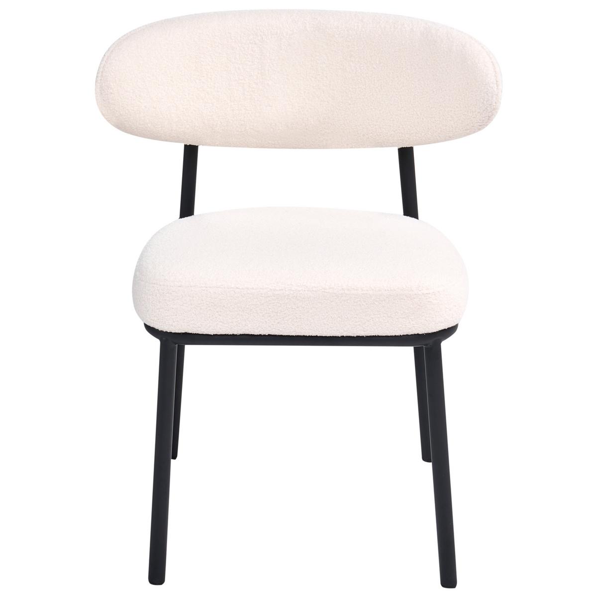 ESSZIMMERSTUHL 2er Set Bouclé Cremeweiß Winton - Creme, Textil (61/78/54cm) - Beliani