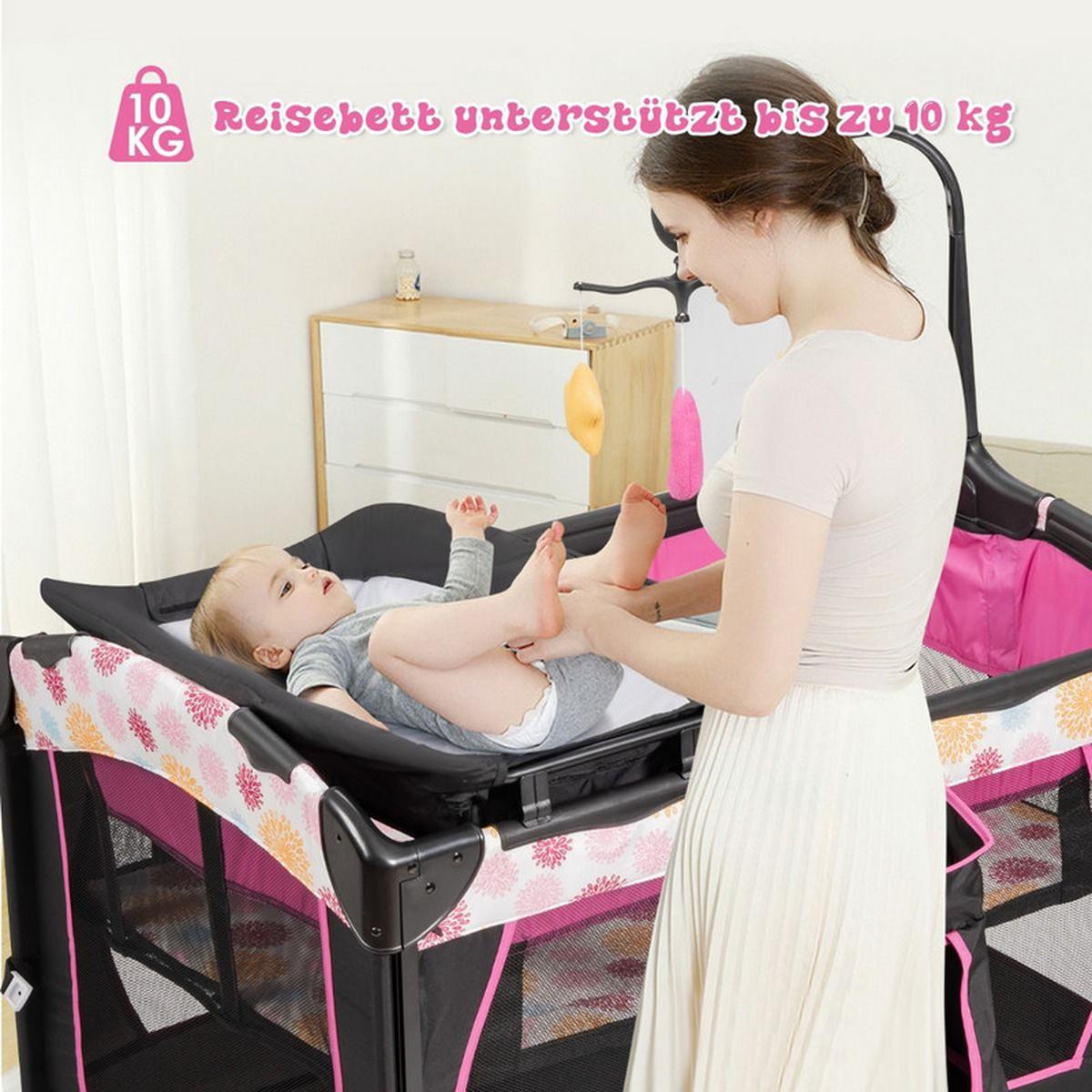 BABYWIEGE Schwarz - Rot, Textil - COSTWAY