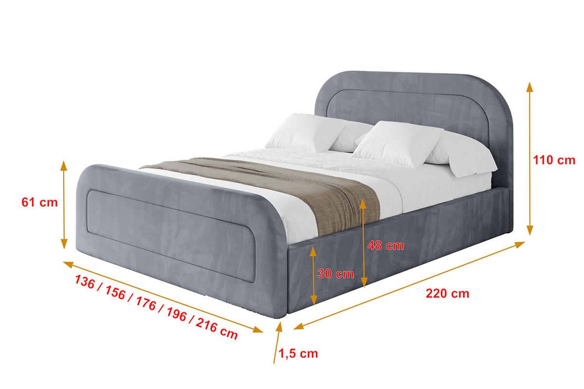 POLSTERBETT mit Bettkasten, Fußteil und Lattenrost, Boxbett mit Matratze H3/H4 - LERAY-Z 120x200 Grau - Grau, Holzwerkstoff/Textil (120/200cm) - ALTDECOR