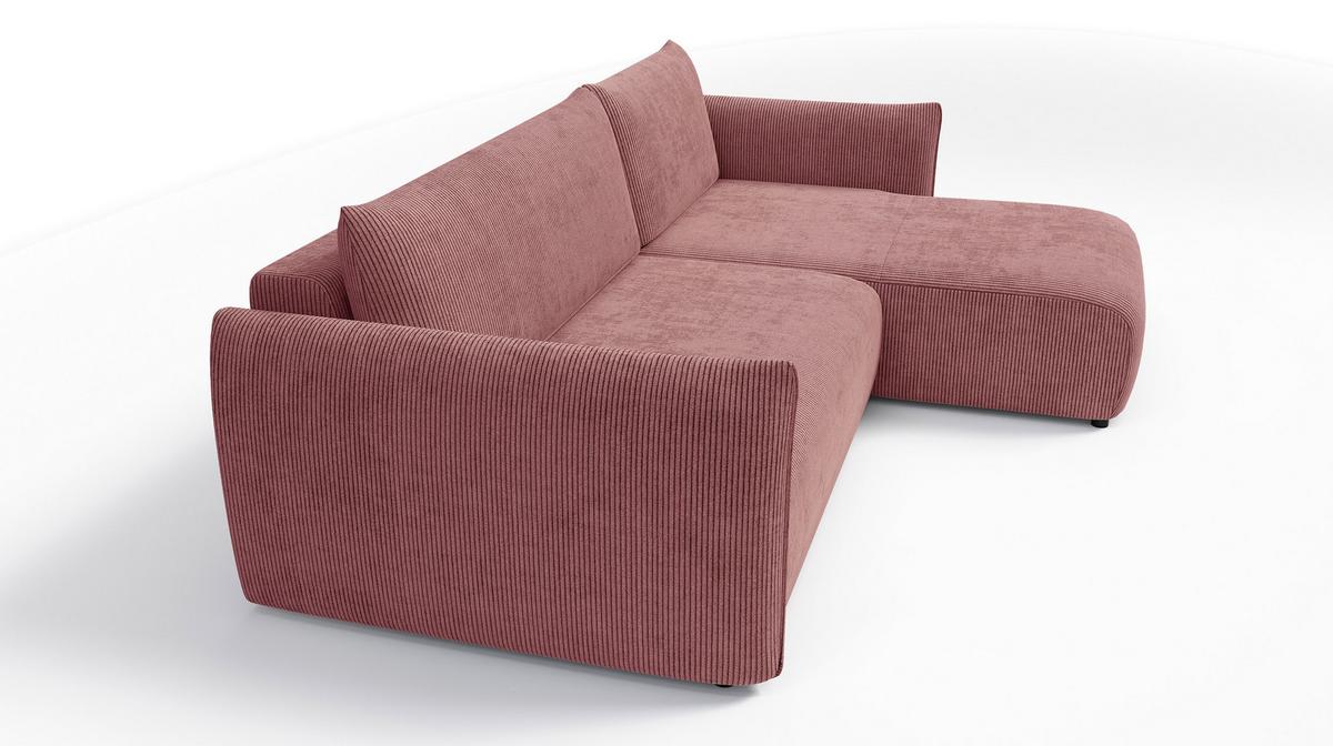 ECKSOFA TAUER 3-Sitzer links, altrosa - Altrosa/Schwarz, Holz/Textil (248/173cm) - Wozimo
