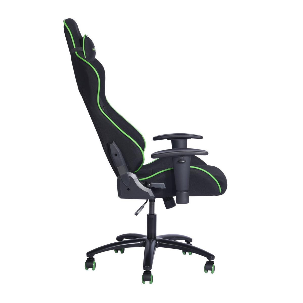 GAMINGSTUHL Grün, Metall, Kunststoff, Textil - Schwarz/Grün, Metall (70/139/56cm) - Urban Meuble