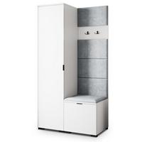 GARDEROBENSCHRANK LORI 95/181/51 cm Modern Weiß - Hellgrau/Weiß, Holzwerkstoff (95/181/51cm) - MASSENO