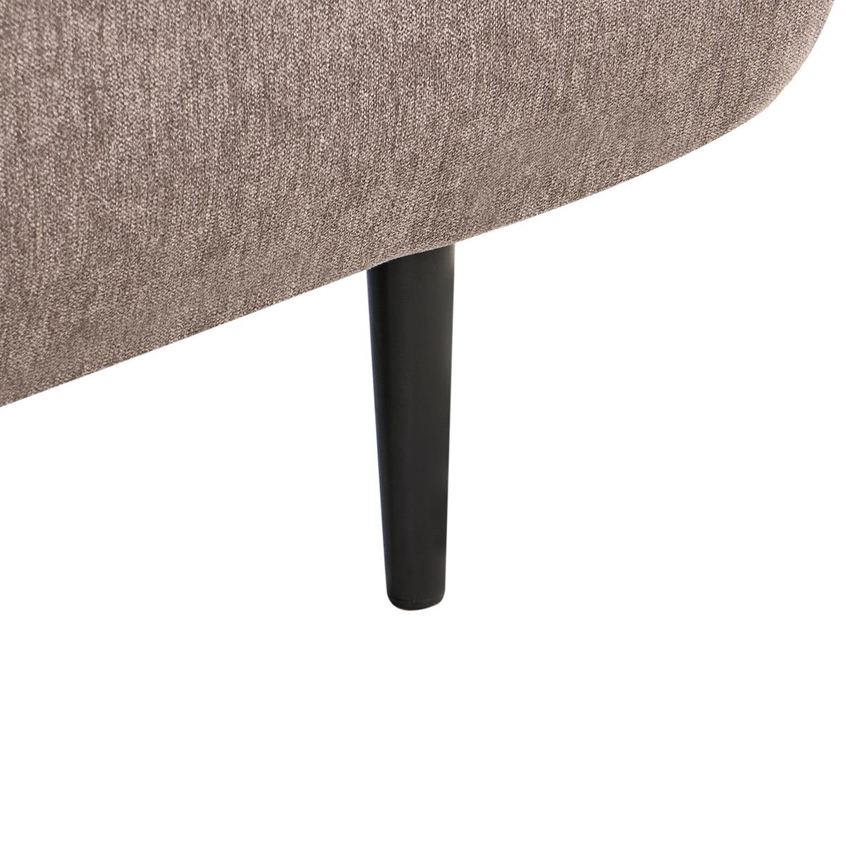 CHAISELONGUE-LINKSSEITIGE Stoff Hellbraun Chevannes - Hellbraun/Schwarz, Textil (138/74/77cm) - Beliani