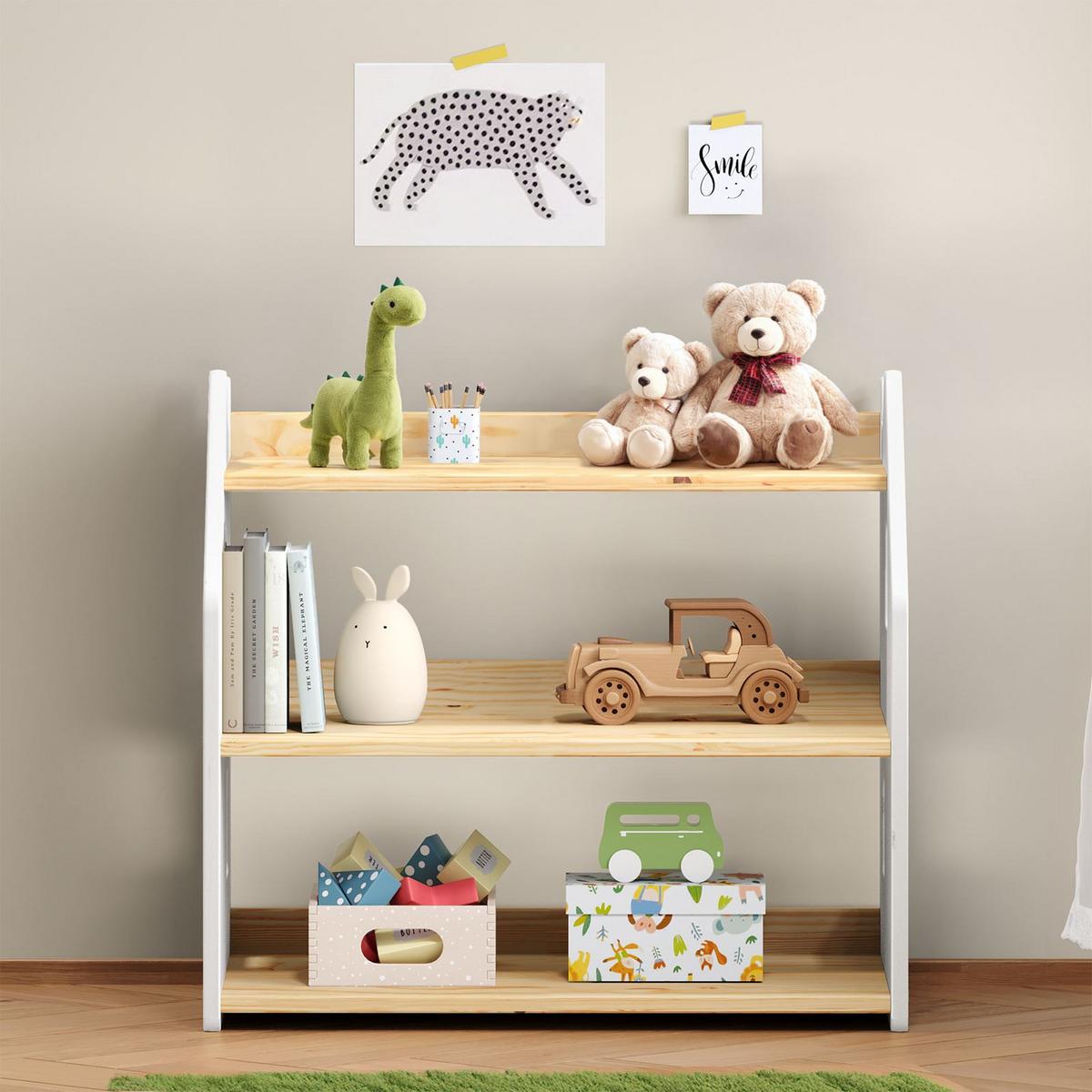 KINDERREGAL YASMIN natur/weiß - Naturfarben/Weiß, Holz (65/60/40cm) - IDIMEX
