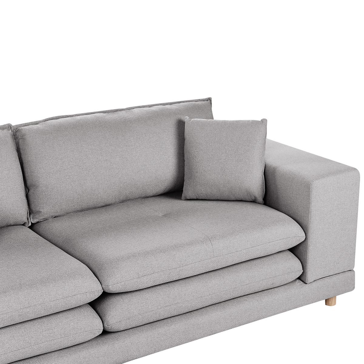 2-SITZER-SOFA Stoff Grau mit Kissen Heden - Grau, Textil (197/81/86cm) - Beliani