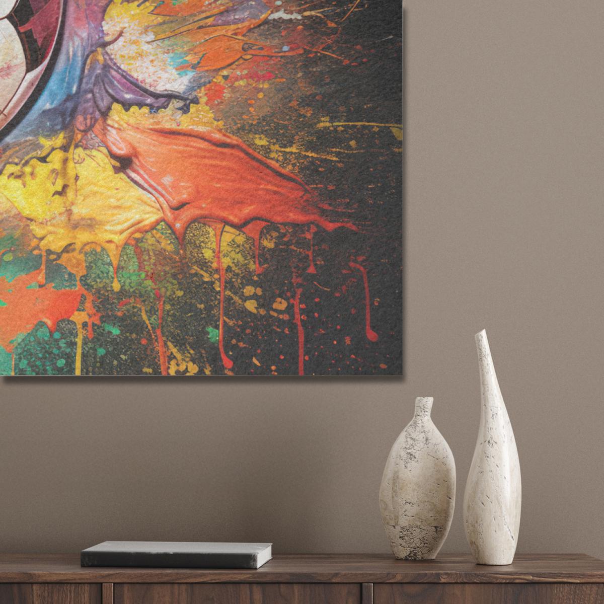AKUSTIKBILD Fußball - Farbe - Farben - Schwarz - Weiß Wandbild Wohnzimmer 100x70 cm - Weiß, Kunststoff (100/70/0.9cm) - MuchoWow