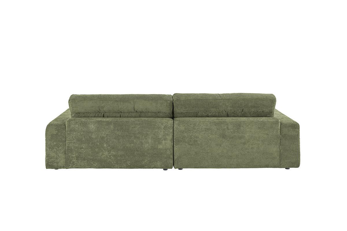 ECKSOFA LANA SOFA Grün Cord - Schwarz/Olivgrün, Textil (296/205cm) - KAWOLA