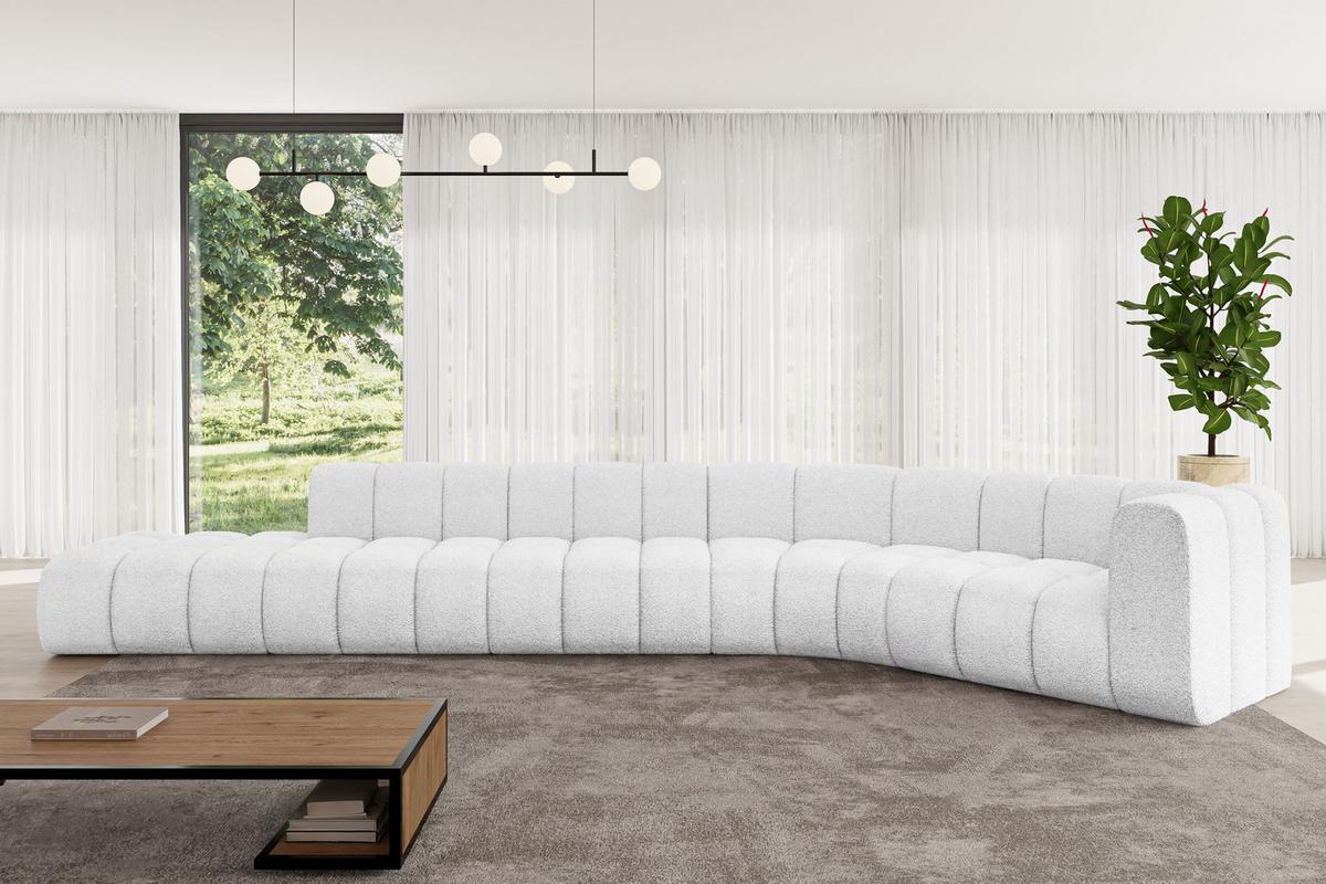 ECKSOFA modulares Sofa Tilmo-L2 - 490x194x70 cm Weiß - Weiß, Holzwerkstoff/Textil (490/194cm) - ALTDECOR