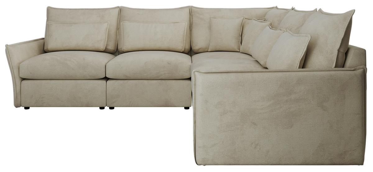 ECKSOFA VERSO L Beige Velvet - Beige/Schwarz, Kunststoff/Textil (270/270cm) - MKS