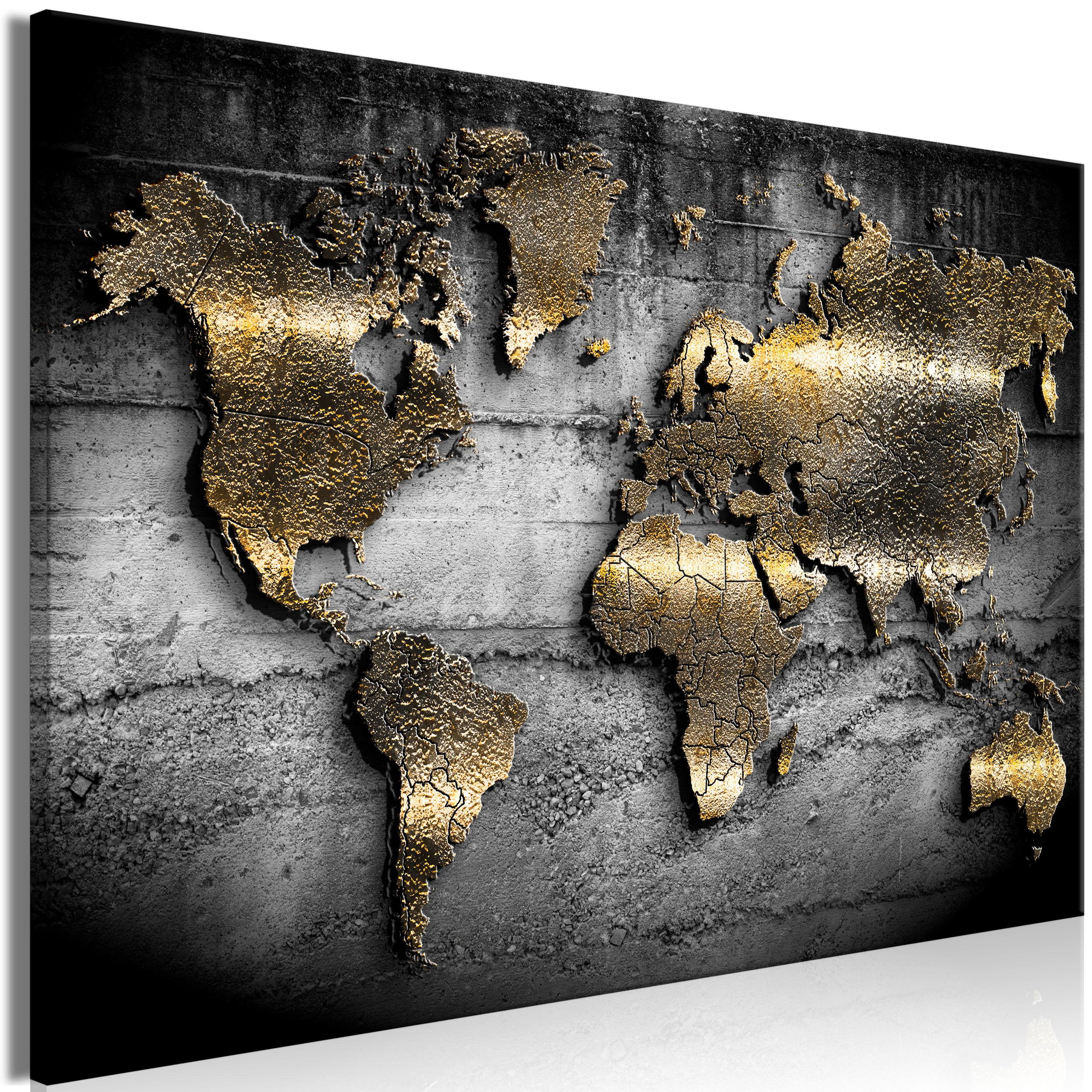 KUNSTDRUCK Gold 60/40 cm - Goldfarben/Grau, Textil (60/40cm) - KUNSTLOFT