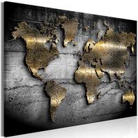 KUNSTDRUCK Gold 90/60 cm - Goldfarben/Grau, Textil (90/60cm) - KUNSTLOFT