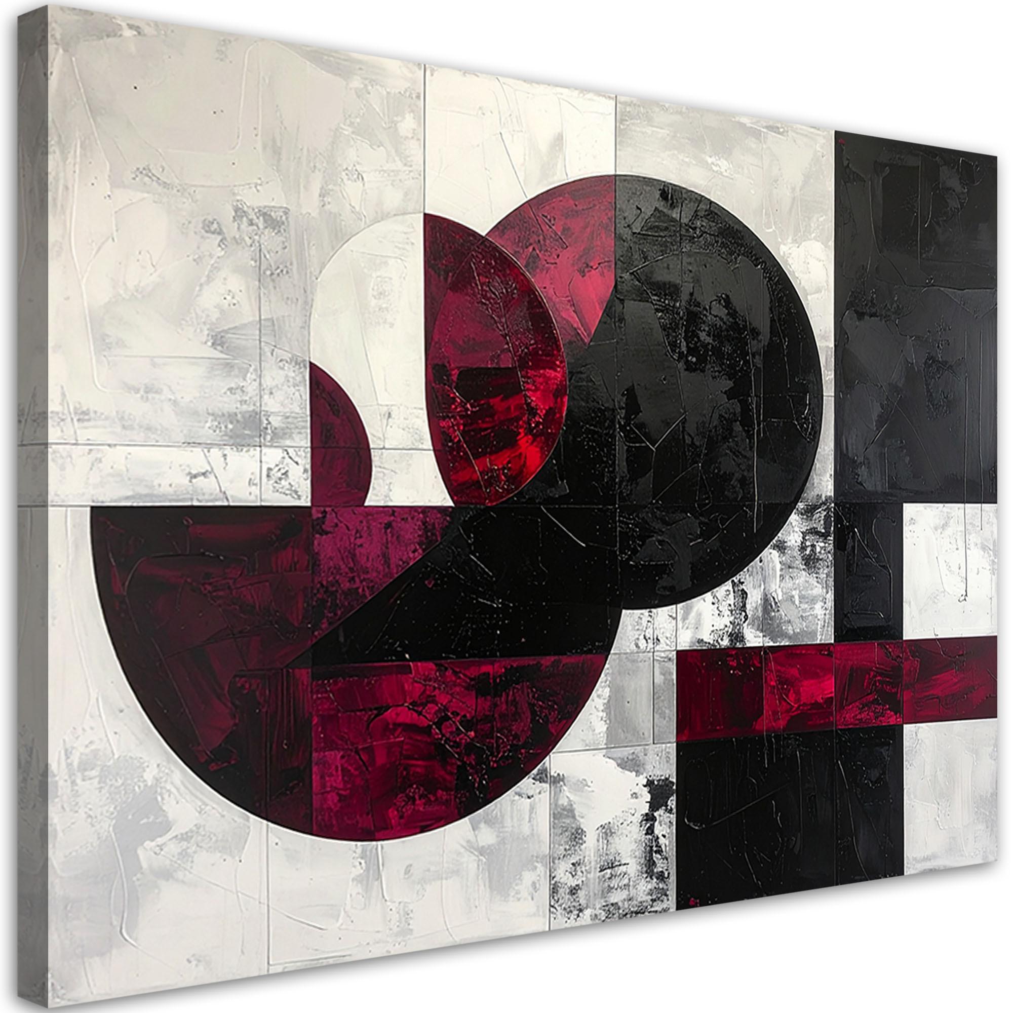 LEINWANDBILD 3D und geometrisch 45x30cm - Rot, Textil (45/30cm) - Feeby
