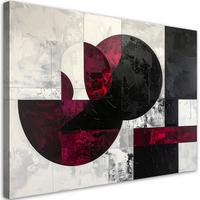 LEINWANDBILD 3D und geometrisch 60x40cm - Rot, Textil (60/40cm) - Feeby