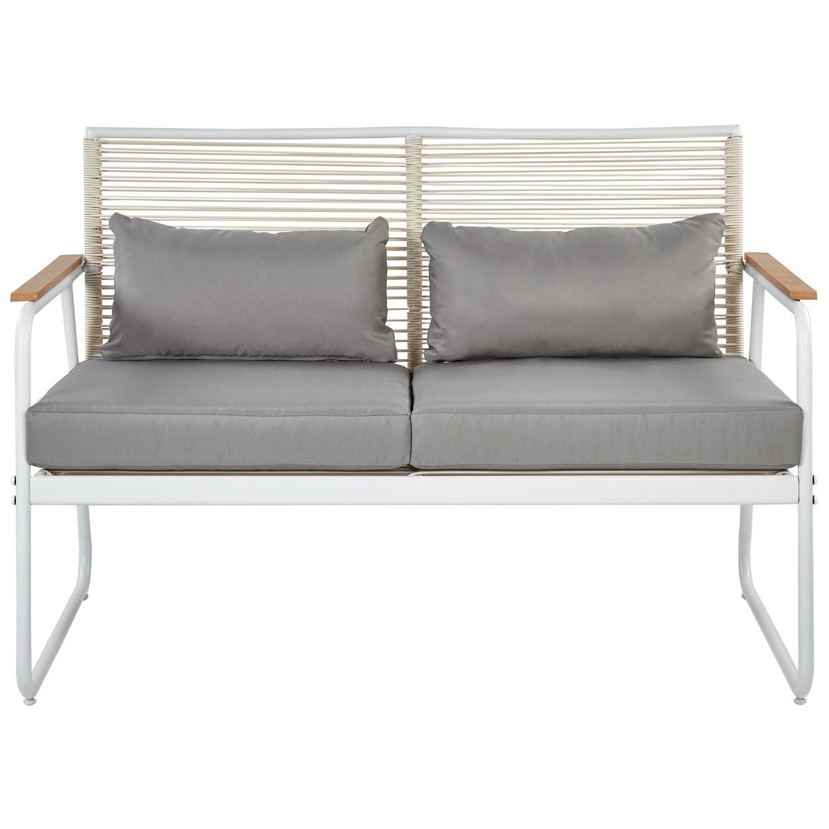 LOUNGE SET 4-Sitzer Metal weiß Pomonte - Weiß/Grau, Metall - Beliani