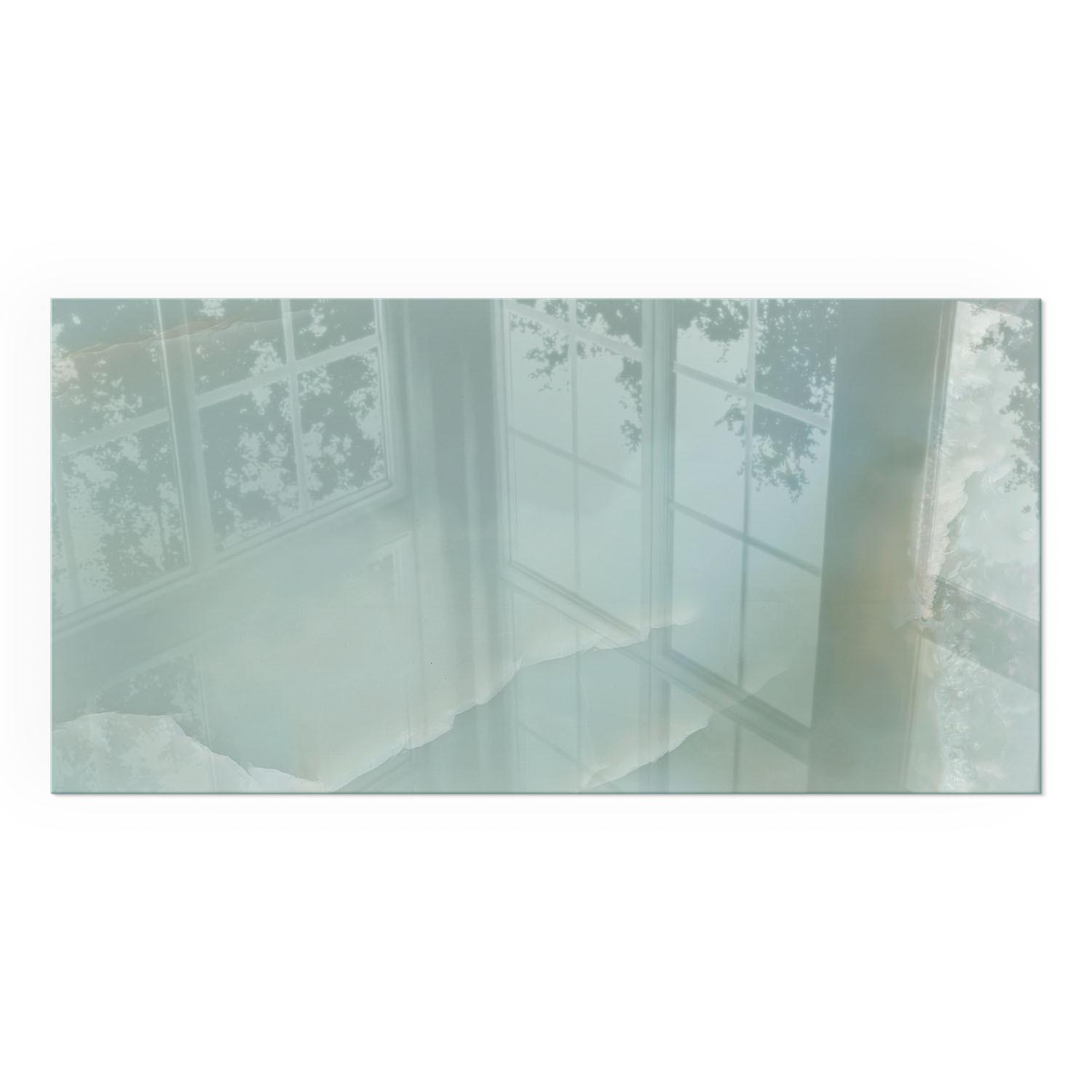 GLASPLATTE für Kamin 100x50 cm - Türkis, Glas (100/50/0.4cm) - TULUP