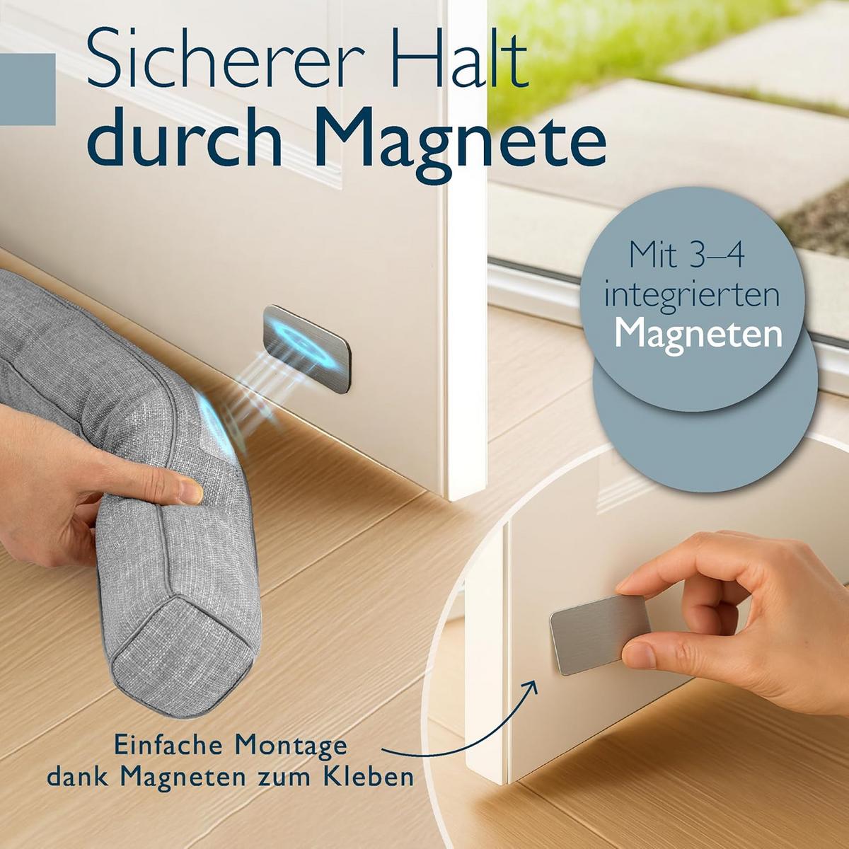 ZUGLUFTSTOPPER Levante MM 6,5x100cm Grau - Grau, Textil (6/100cm) - Beautissu 