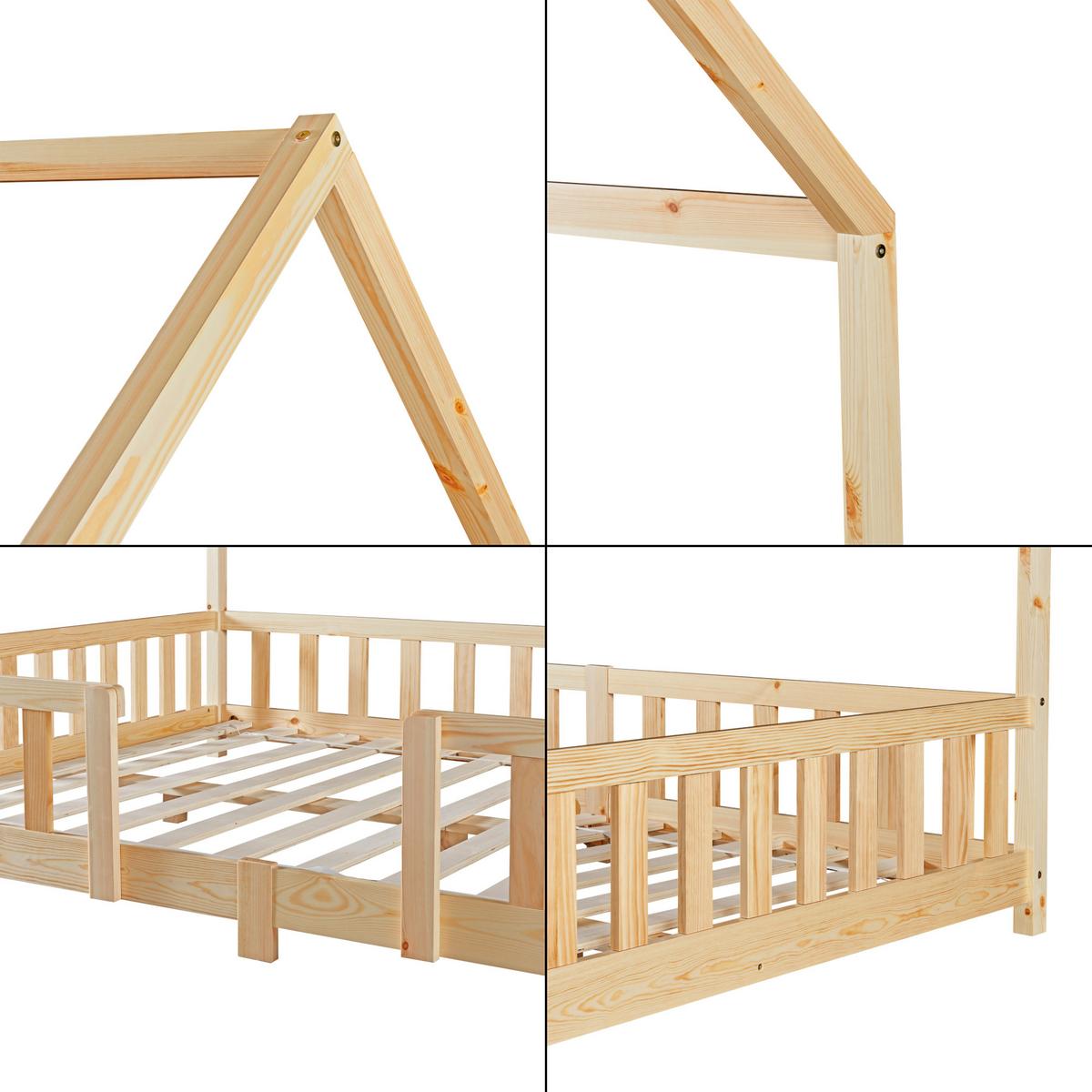 HAUSBETT Sisimiut - Naturfarben, Holz (120/200cm) - [en.casa]