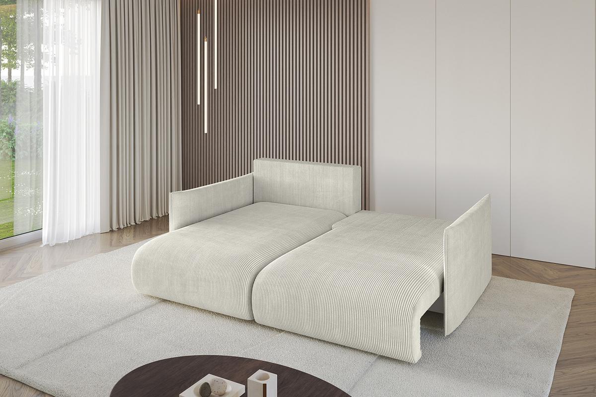 ECKSOFA Ottomane links ONESK-L 216x177x72 Creme Cord - Hellgrau/Creme, Holzwerkstoff/Kunststoff (216/177cm) - ALTDECOR