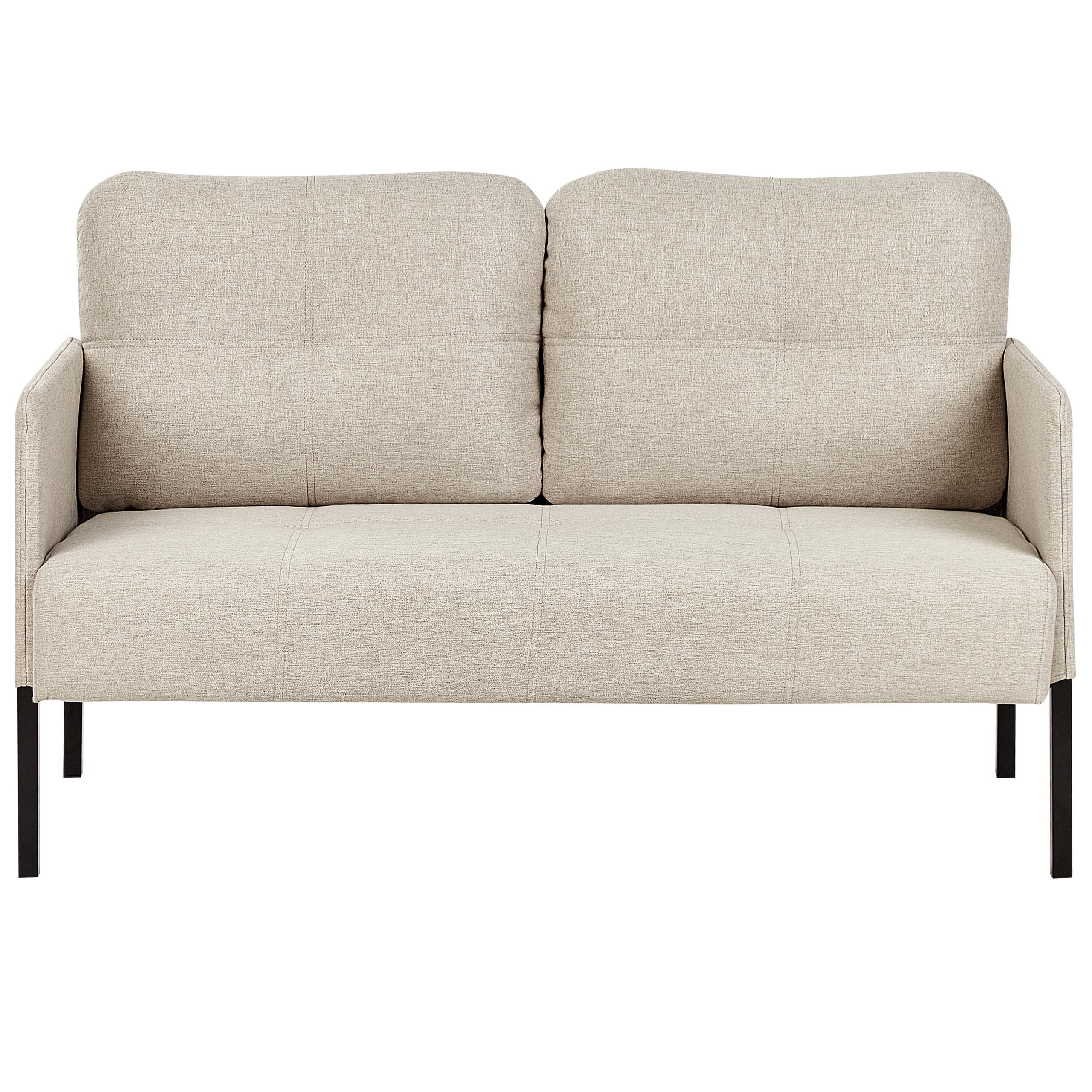 2-SITZER-SOFA beige Lahti - Beige/Schwarz, Textil (124/70/70cm) - Beliani