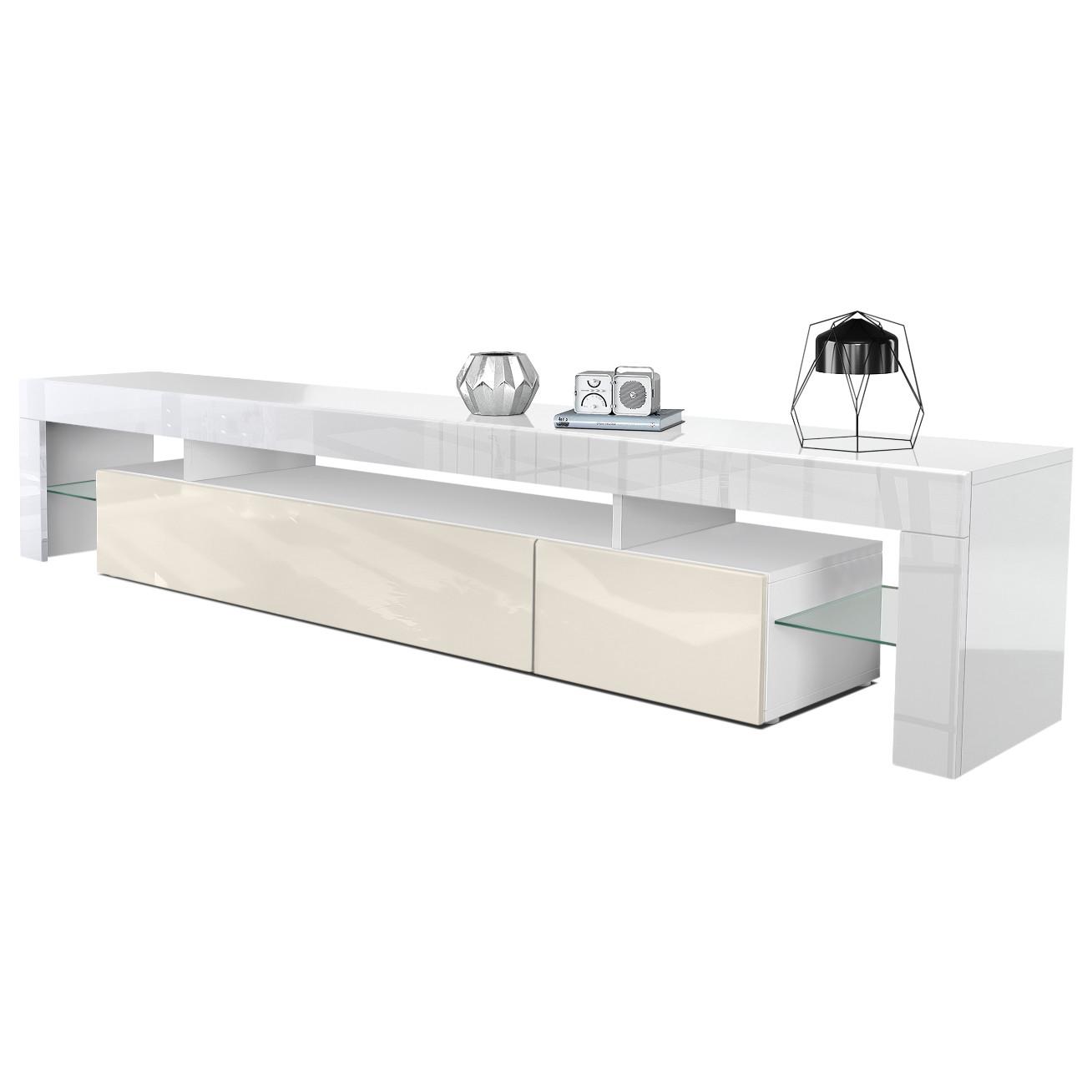 LOWBOARD Lima Front in Creme Hochglanz - Creme, Holzwerkstoff (189/35/38cm) - Vladon