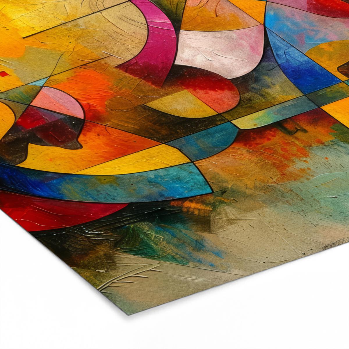 POSTER MIT RAHMENGERAHMTES BILD Kunst - Abstrakt - Modern 40x40 cm - Gelb, Papier (40/40cm) - MuchoWow