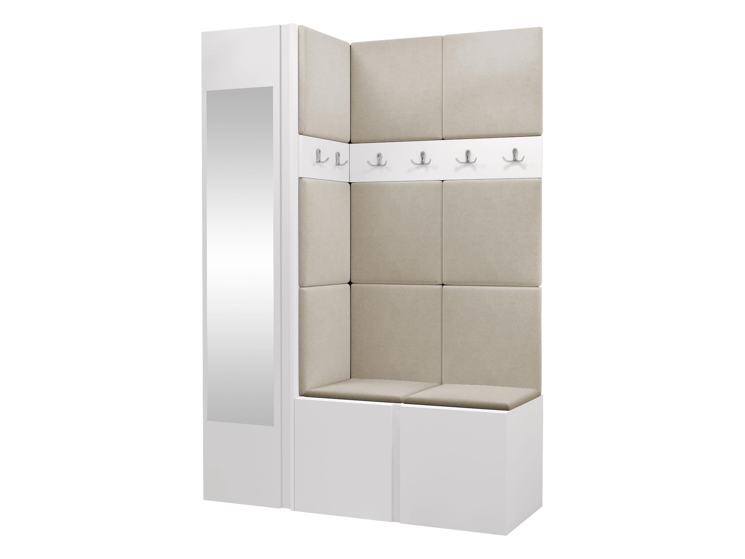 GARDEROBEN-SET Orion X - Beige/Weiß, Holzwerkstoff/Kunststoff (124/186/46cm) - MIRJAN24