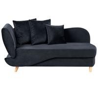 CHAISELONGUE-LINKSSEITIGE Schwarz Meri - Schwarz/Braun, Textil (155/76/69cm) - Beliani