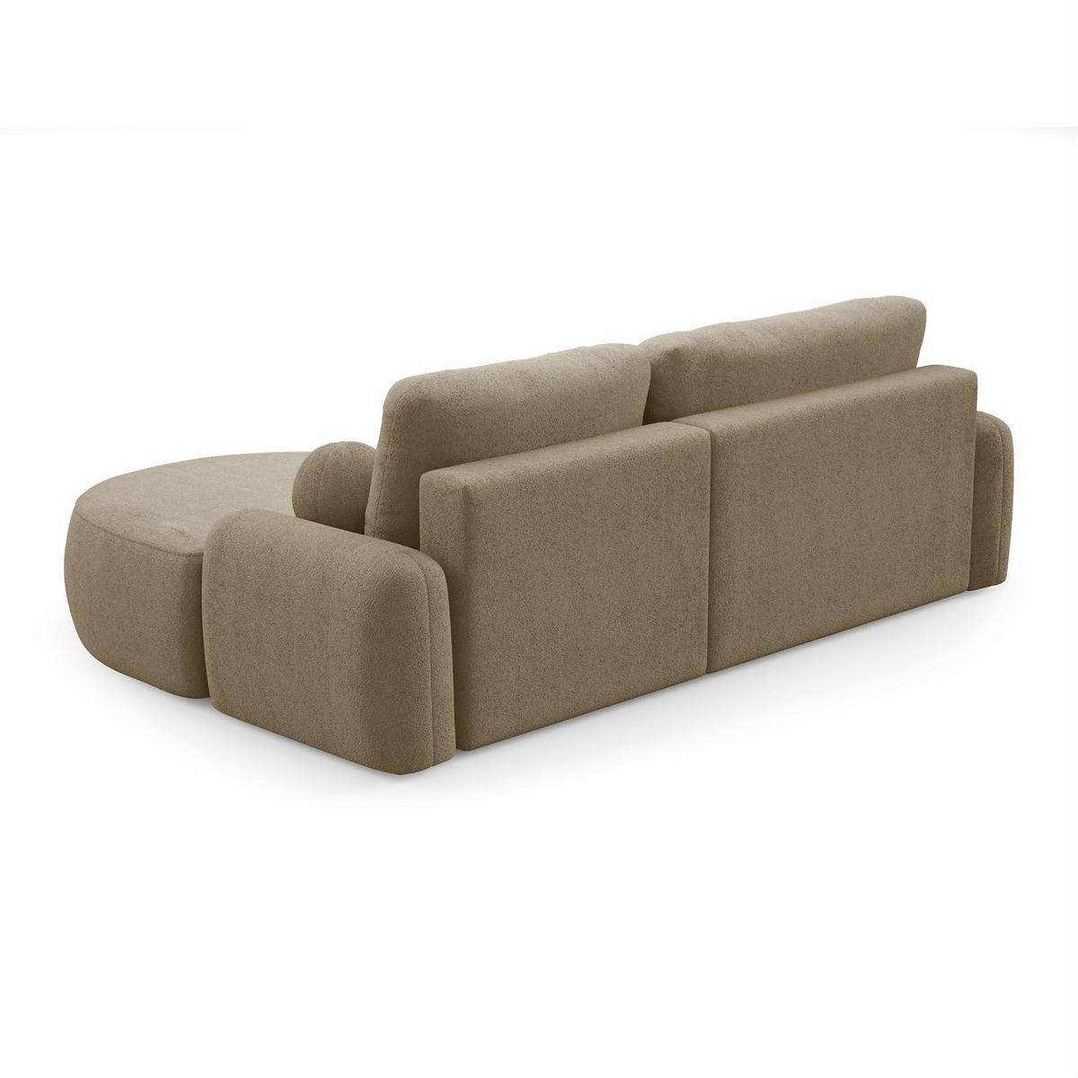 ECKSOFA CLEO mit Schlaffunktion Version Rechte QUELLE 18 - Cappuccino, Kunststoff (264/172cm) - Lookway
