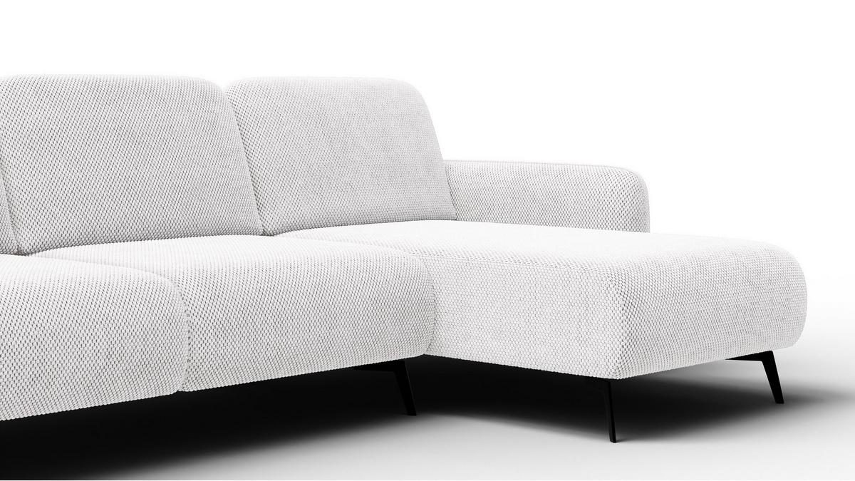 ECKSOFA FEBE 4-Sitzer rechts, creme - Creme/Schwarz, Holz/Textil (264/157cm) - Wozimo