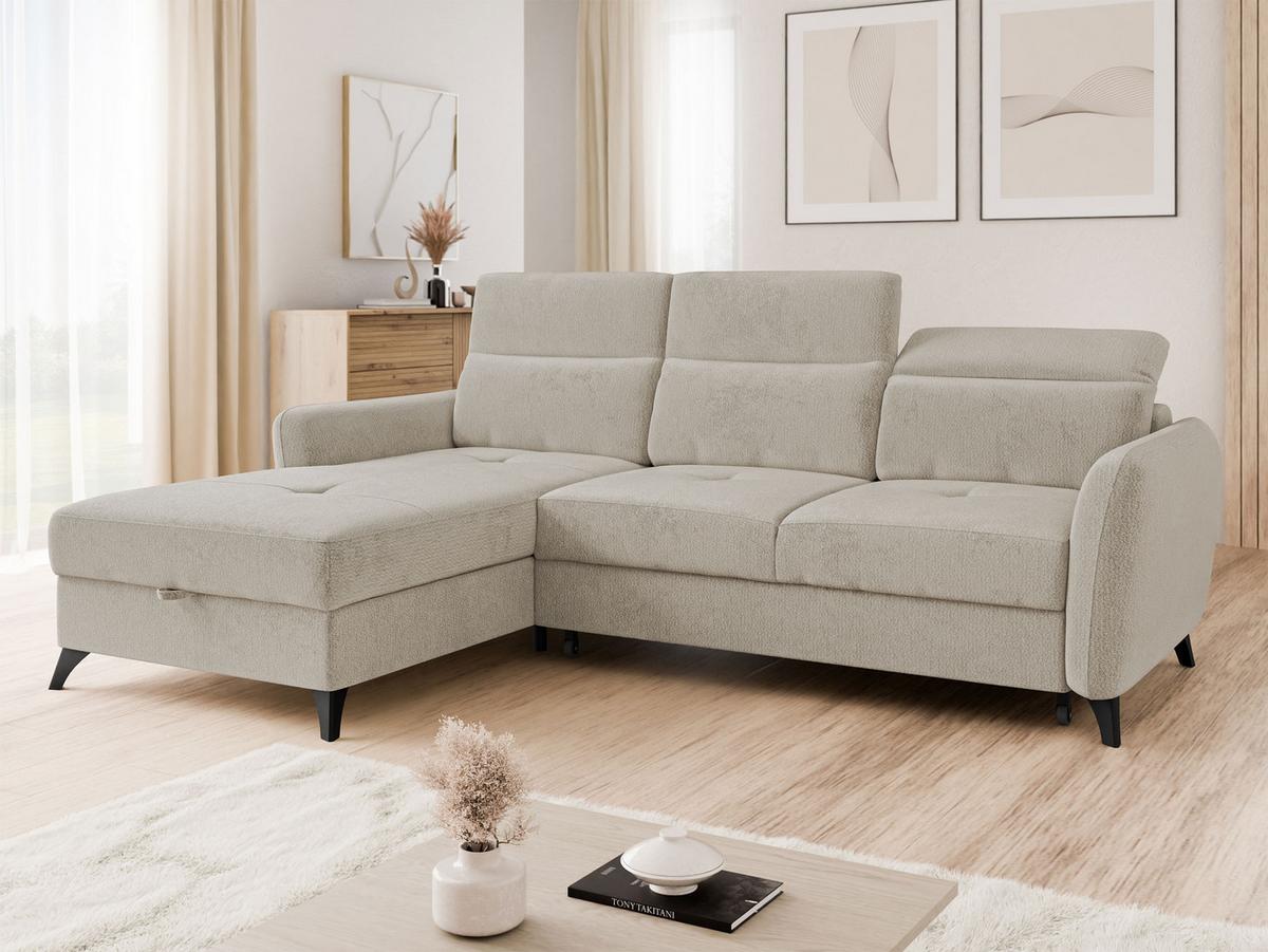 ECKSOFA Talia, Seite: Links LC-2R - Beige/Schwarz, Holz/Kunststoff (238/167cm) - MIRJAN24