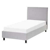 BETT mit Lattenrost 90/200 cm Stoff Hellgrau Sennez - Hellgrau, Textil (90/200cm) - Beliani