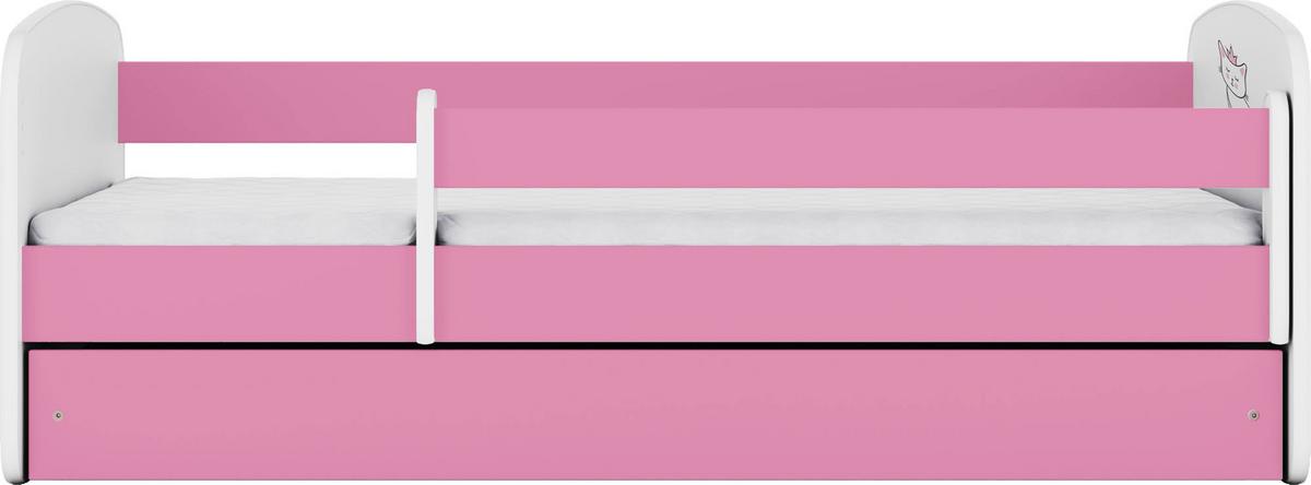 KINDERBETT Emily mit Schublade und Matratze, Rosa 70x140 cm - Altrosa, Holzwerkstoff (140/70cm) - WFL GROUP