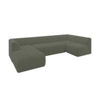 WOHNLANDSCHAFT Ottomane Links MOVO-L 345x180x78 cm Olivgrün Cord - Olivgrün, Holzwerkstoff/Kunststoff (345/78/180cm) - ALTDECOR