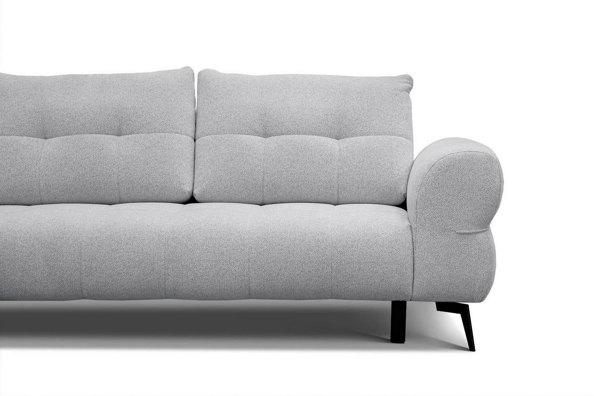 ECKSOFA SALVINI 4-Sitzer, hellgrau - Hellgrau/Schwarz, Holzwerkstoff/Textil (158/292cm) - Wozimo