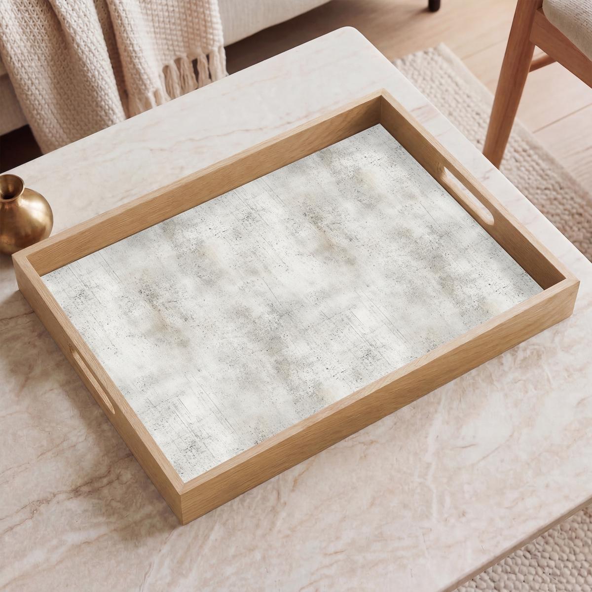 TABLETT Grau - Beton - Verwittert 50x35 cm - Hellgrau, Holz (50/5/5cm) - OnlyWow