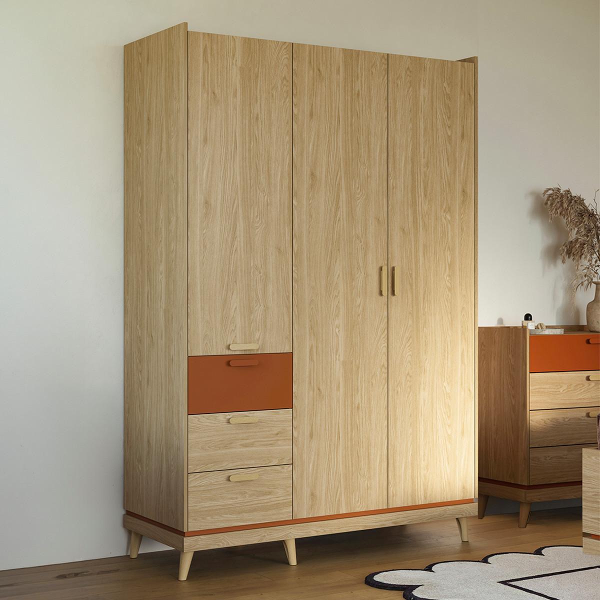 SCHRANK 3 Türen Sandy Holz - Braun, Holzwerkstoff (143.5/214.5/57.4cm) - Petits-meubles