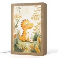 NACHTTISCHLAMPE Dino - Fußball - Orange 20x30 cm - Beige, Holzwerkstoff (8/20/30cm) - OnlyWow