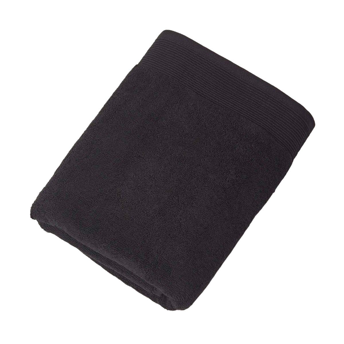 DUSCHTUCH Excellence schwarz 70/130 cm - Schwarz, Textil (70/130cm) - Homescapes