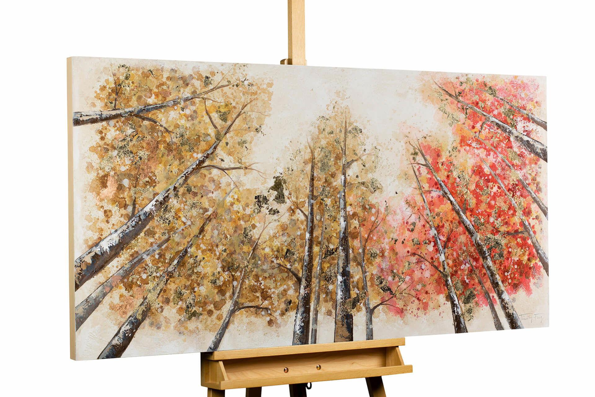 ÖLGEMÄLDE 140/70 cm - Gelb/Rot, Holz/Textil (140/70cm) - KUNSTLOFT