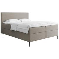 BOXBETT Alba Rise mit Bettkasten, Taupe Chenille 180x200 cm – inkl. H4 Taschenfederkern Matratze & Foam Topper - Taupe/Beige, Holz/Textil (180/200cm) - WFL GROUP