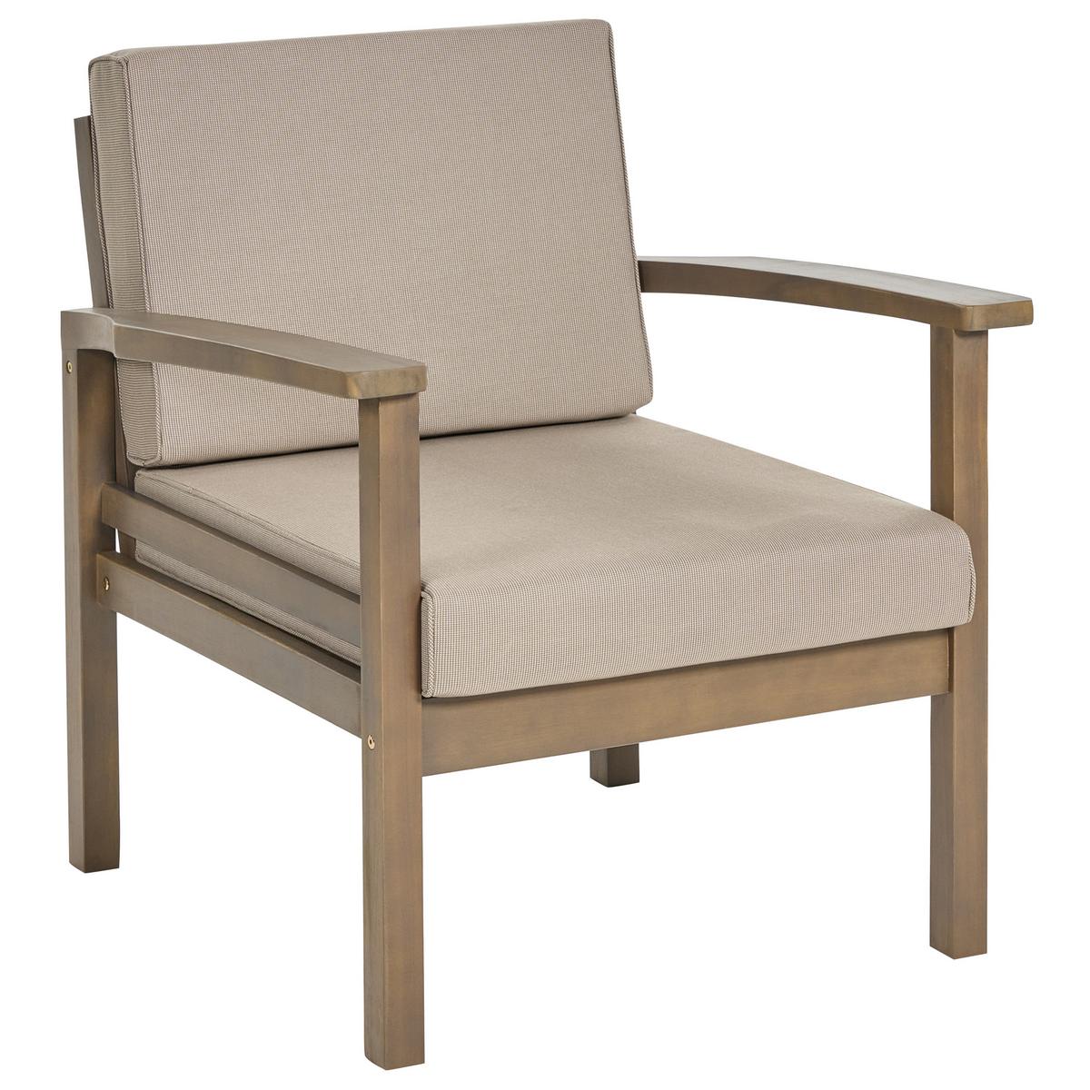 4-SITZER LOUNGE SET zertifiziertes Holz dunkelbraun Manila - Taupe/Dunkelbraun, Holz - Beliani