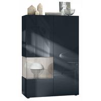 VITRINE Morena Einsatz in Sandgrau Hochglanz - Sandfarben, Holzwerkstoff (91.5/136.5/37cm) - Vladon